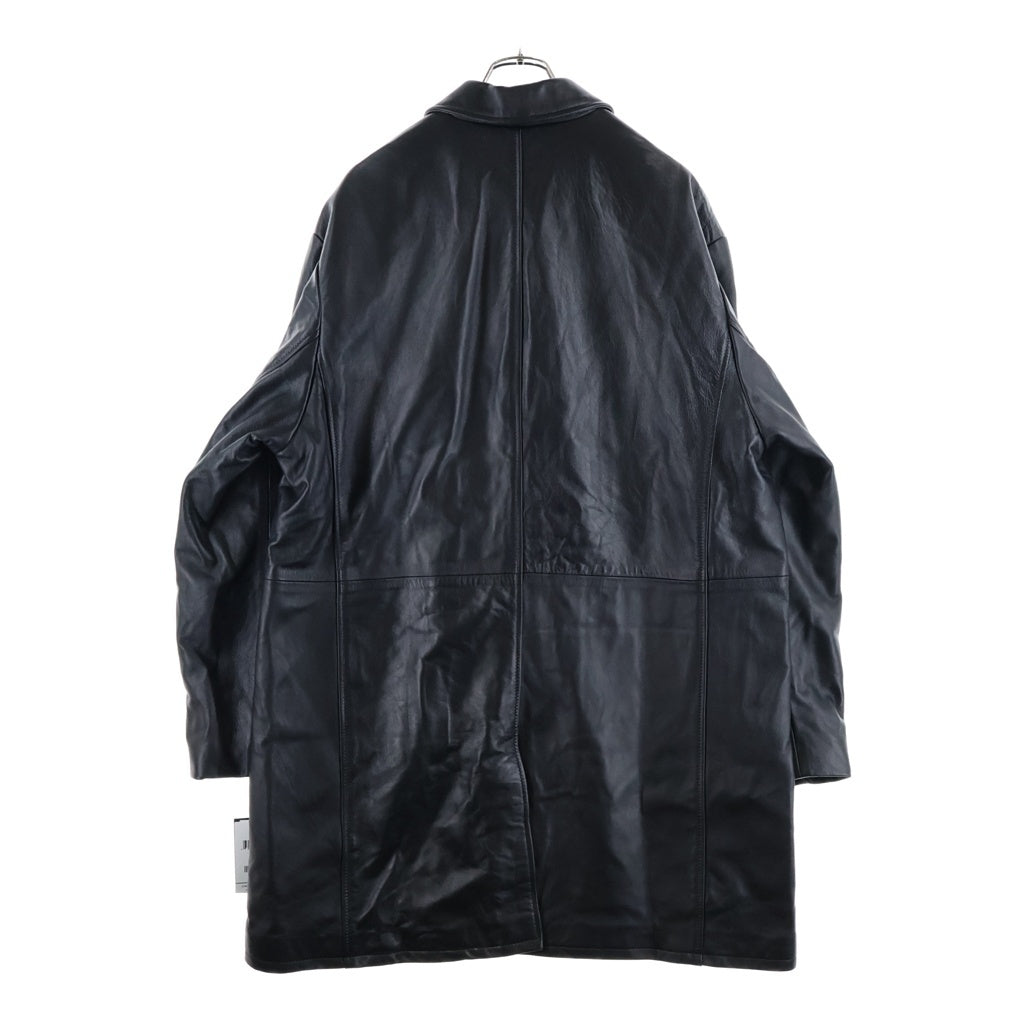 SUPREME(シュプリーム) 26SS ×Schott Leather Overcoat ショット ラムレザー コート ジャケット ブラック