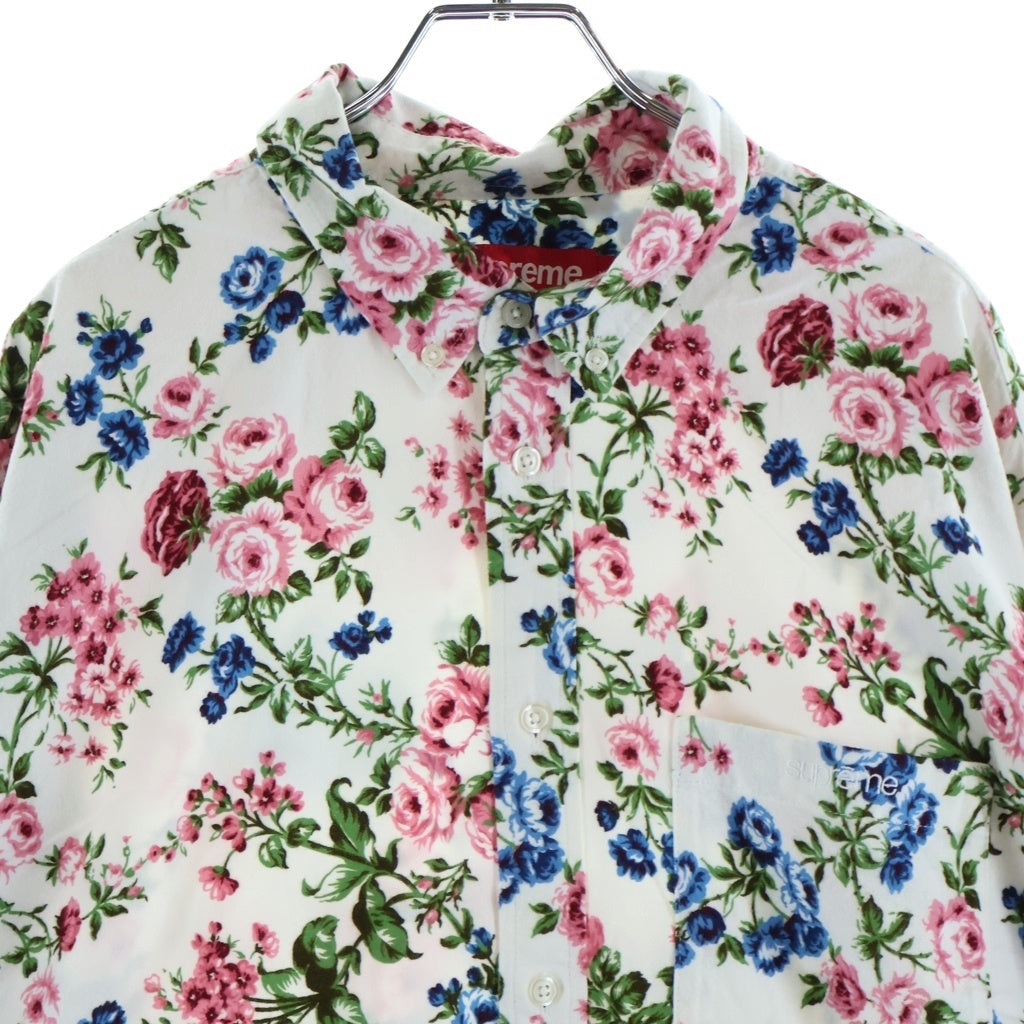 SUPREME(シュプリーム) 26SS Floral Flannnel Shirt フローラル総柄 フランネル長袖シャツ ホワイト