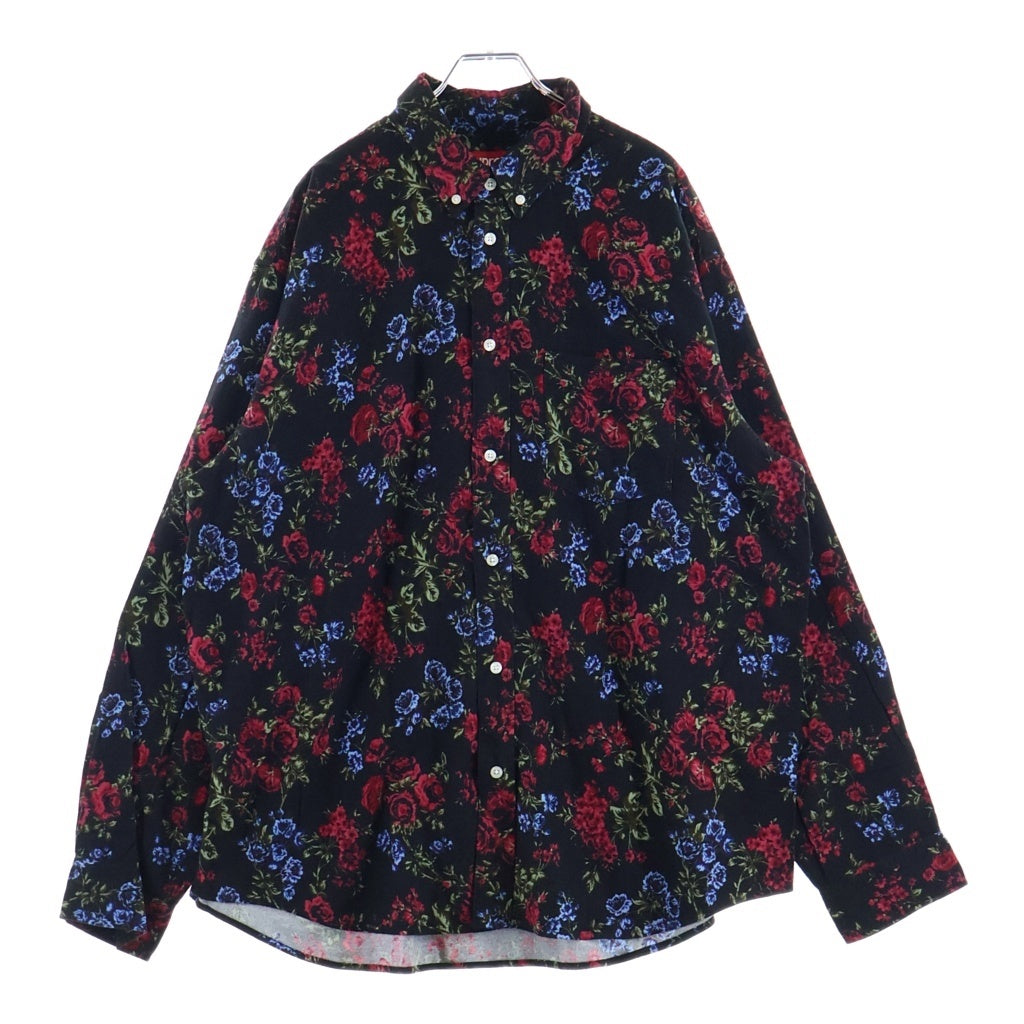 SUPREME(シュプリーム) 26SS Floral Flannnel Shirt フローラル総柄 フランネル長袖シャツ ブラック