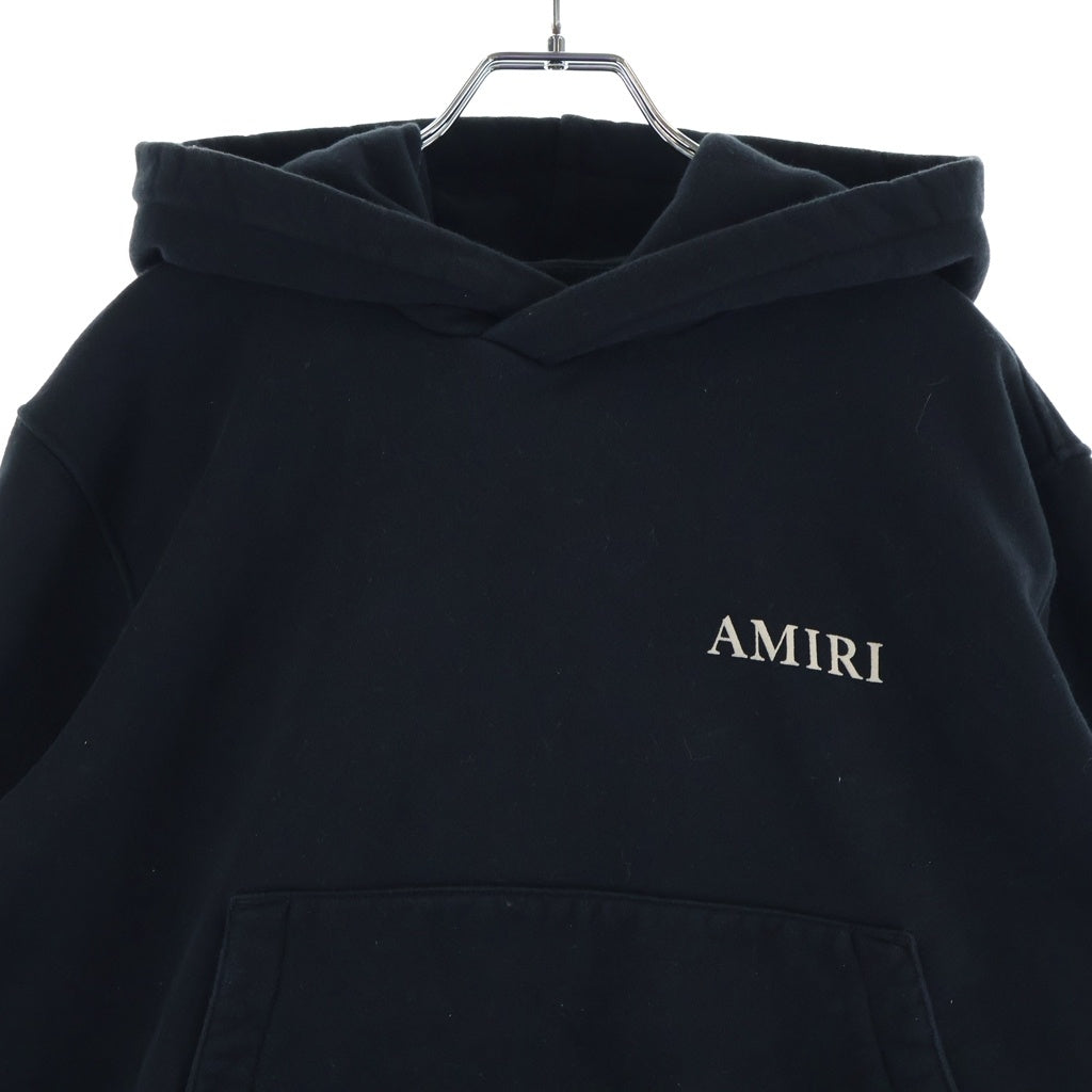 AMIRI(アミリ) Logo Print Cropped Pullover Hoodie ロゴプリント クロップド プルオーバーフーディ パーカー ブラック SR3GU0031SMRSTH1