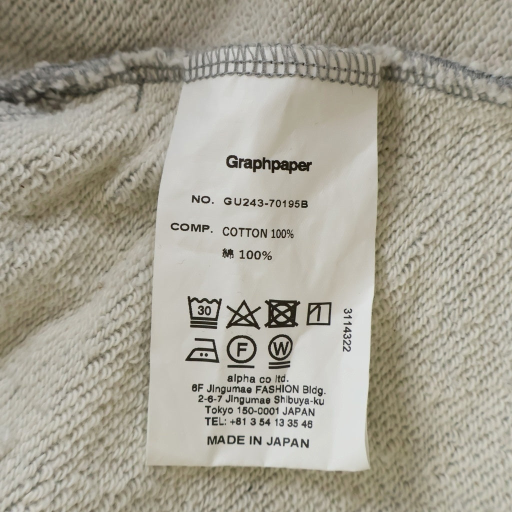 Graphpaper(グラフペーパー) 24AW AZUMA TERRY CREW NECK SWEAT アズマテリークルーネック プルオーバースウェット グレー GU243-70195B
