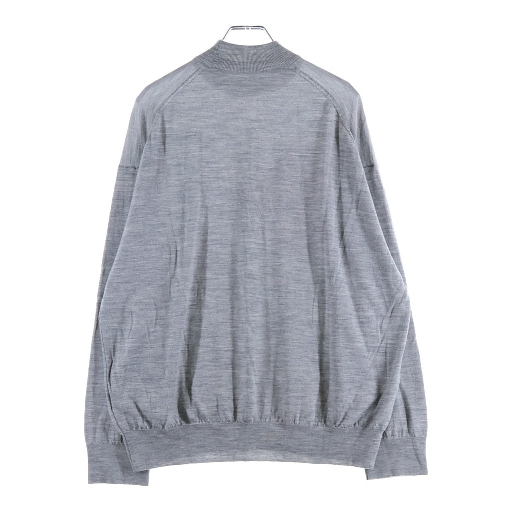 JOHN SMEDLEY(ジョンスメドレー) 22AW ×SHINYA KOZUKA ANTIQUE HIGH GAUGE シンヤコズカ アンティーク ハイゲージ グラフィックプリント モックネック ニットセーター グレー 2202SK72A