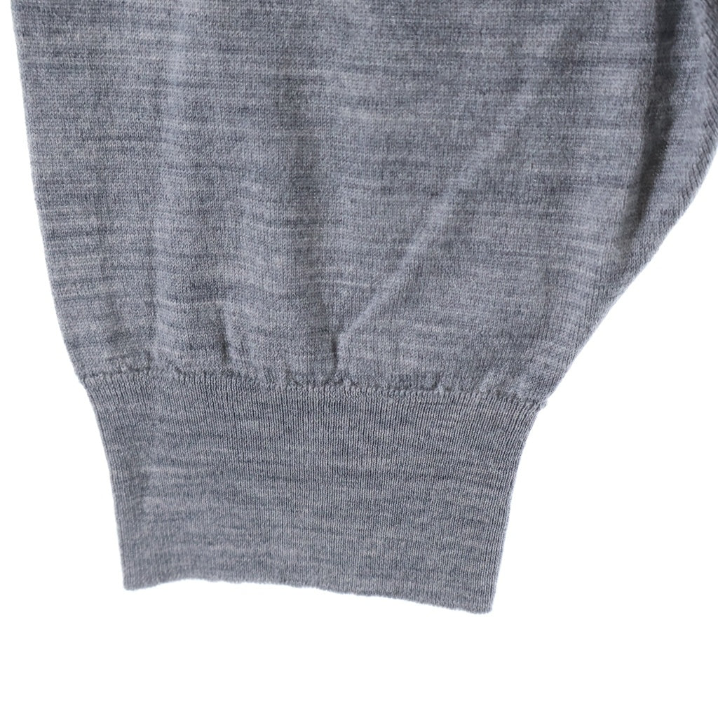 JOHN SMEDLEY(ジョンスメドレー) 22AW ×SHINYA KOZUKA ANTIQUE HIGH GAUGE シンヤコズカ アンティーク ハイゲージ グラフィックプリント モックネック ニットセーター グレー 2202SK72A