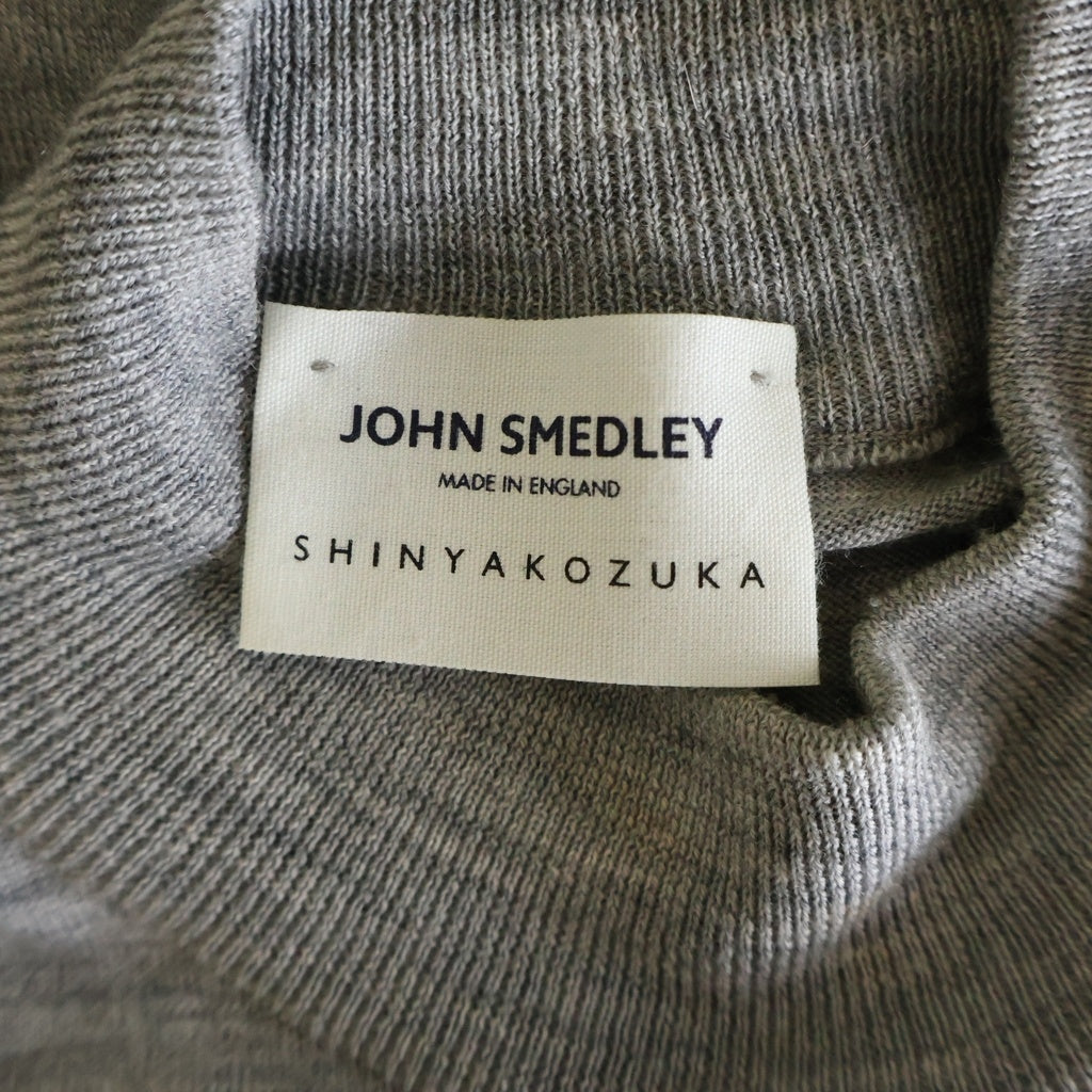 JOHN SMEDLEY(ジョンスメドレー) 22AW ×SHINYA KOZUKA ANTIQUE HIGH GAUGE シンヤコズカ アンティーク ハイゲージ グラフィックプリント モックネック ニットセーター グレー 2202SK72A