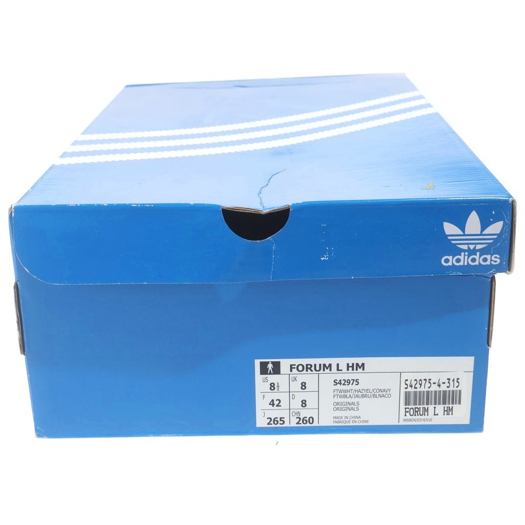 adidas(アディダス) ×HUMAN MADE CONSORTIUM FORUM LOW ヒューマンメイド コンソーシアム フォーラム ローカット スニーカー ホワイト/ネイビー US8.5/26.5cm S42975
