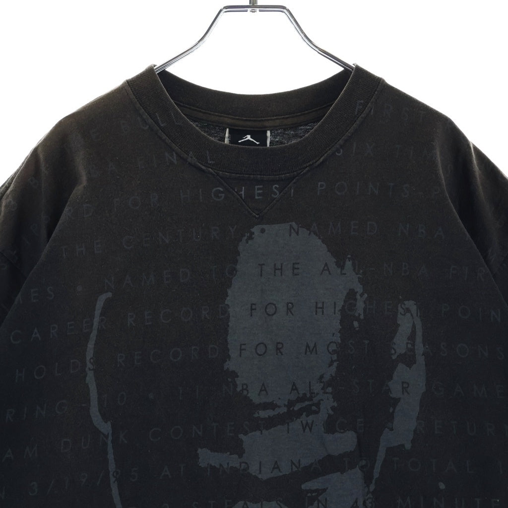 NIKE(ナイキ) JORDAN ジョーダン 総柄 ロゴプリント クルーネック 半袖 Tシャツ カットソー ブラック