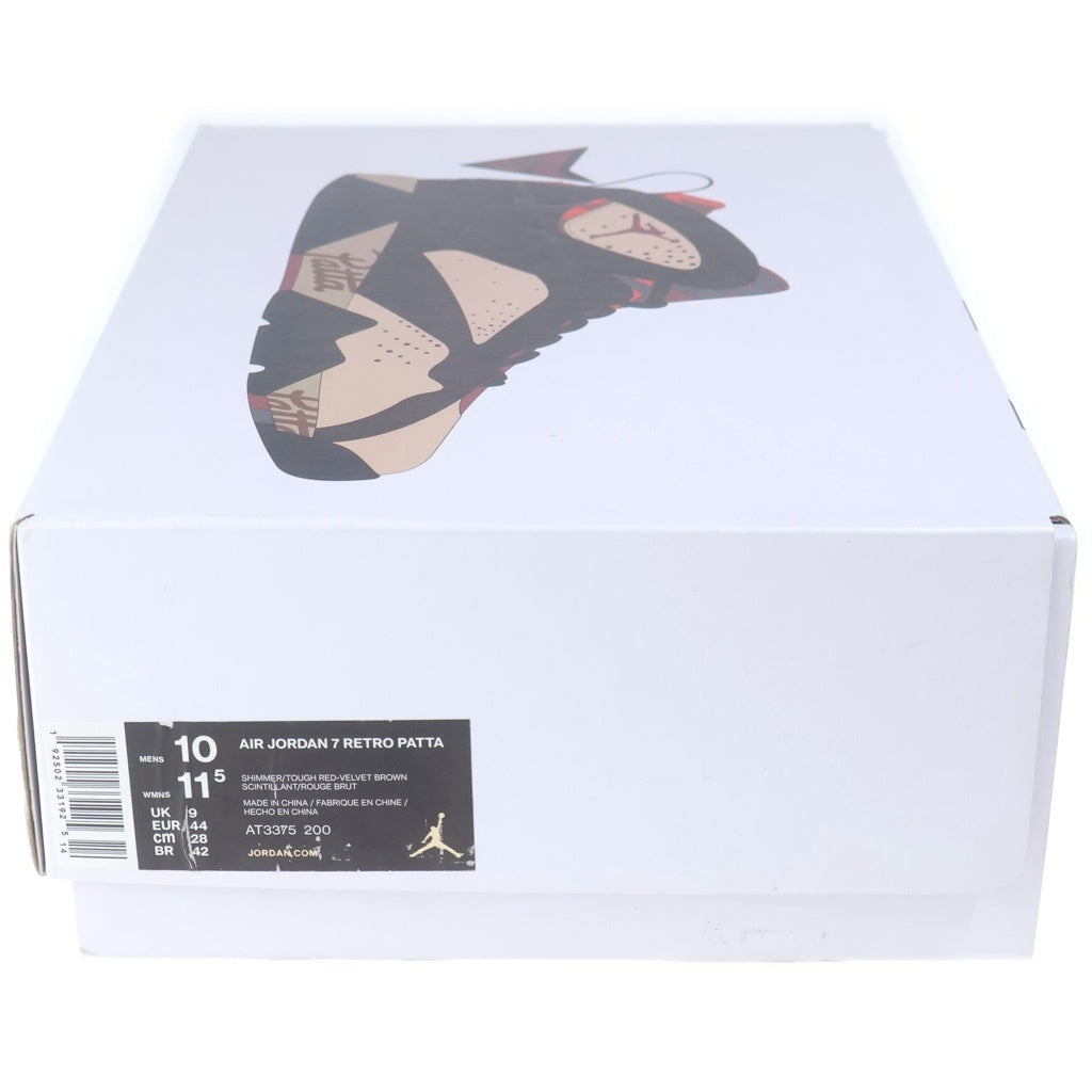 NIKE(ナイキ) ×Patta AIR JORDAN RETRO PATTA エア ジョーダン 7 レトロ パタ ハイカットスニーカー ブラウン/レッド US10/28cm AT3375-200