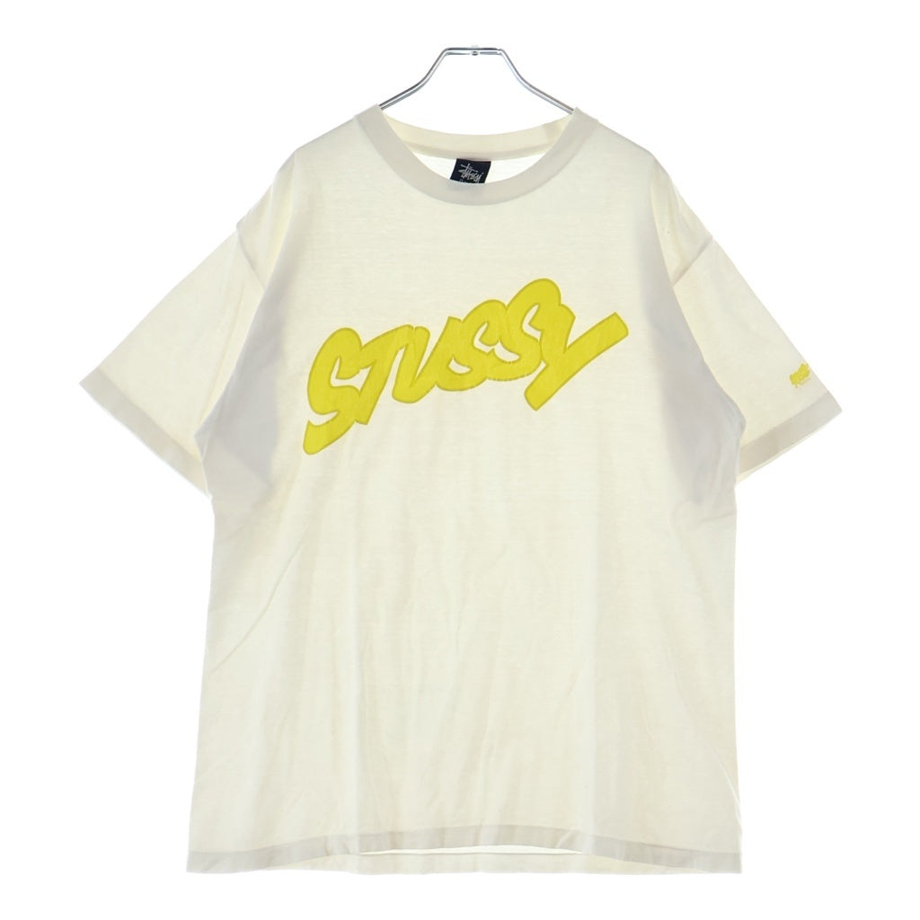 STUSSY(ステューシー) 00S OLD WTAPS ダブルタップス USA製 紺タグ ロゴプリント クルーネック 半袖Tシャツ カットソー ホワイト