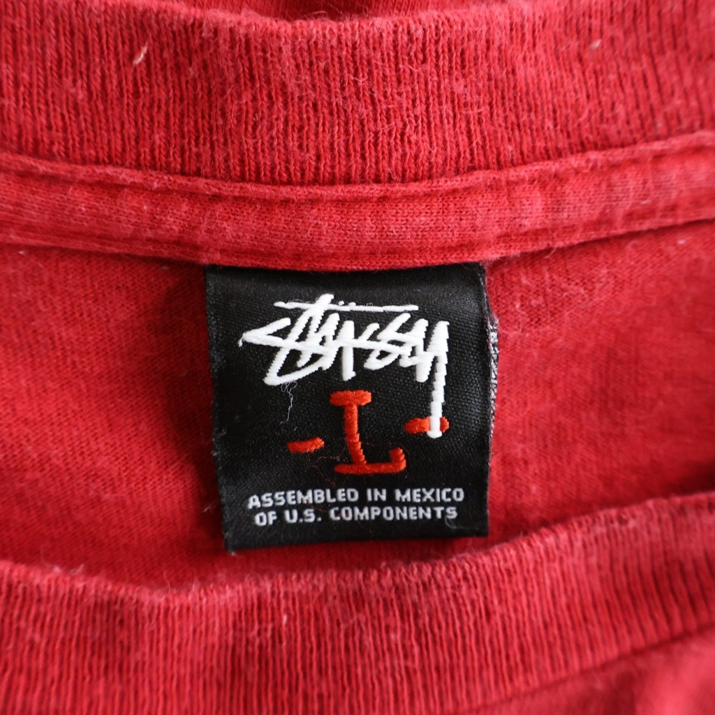 STUSSY(ステューシー) 00S OLD I GET GOOSE BUMPS PRINT TEE キッズフォトプリント クルーネック 半袖Tシャツ カットソー レッド