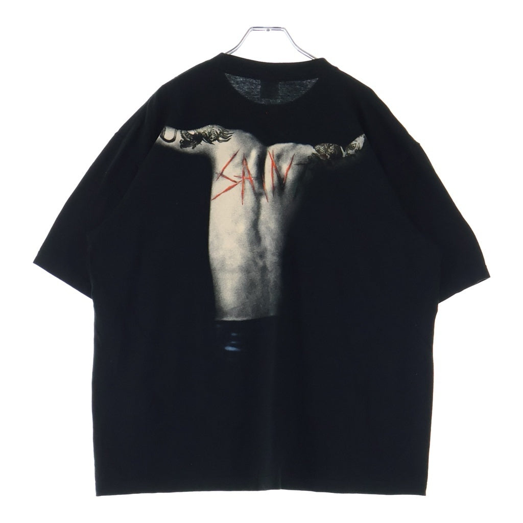 SAINT MICHAEL(セントマイケル) 25SS PARENTAL ADVISORY EXPLICIT LYRICS 黒夢 河村康輔 コラボ ペアレンタルアドバイザリー エクスプリシットリリックス クルーネック半袖Tシャツ 113-BCV