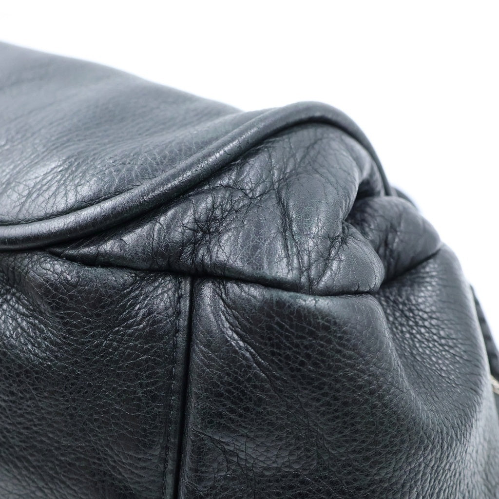 CHROME HEARTS(クロムハーツ) SQRRY JO FILI SM スクローリー フィリグリークロス レザー ハンドバッグ ブラック