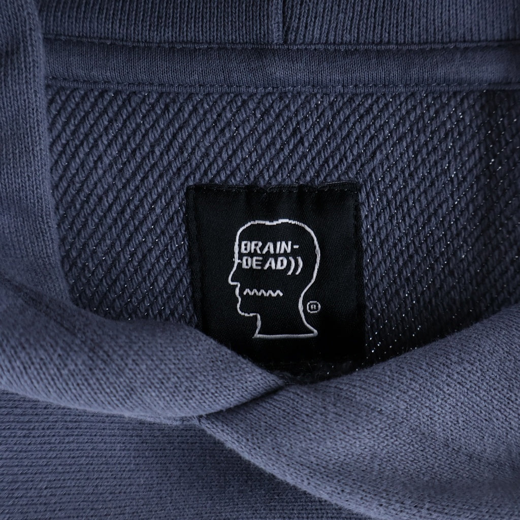 BRAIN-DEAD(ブレインデッド) LOGOHEAD HOODIE ロゴヘッド プルオーバースウェットパーカー フーディー ネイビー BDW24T09004716BL05