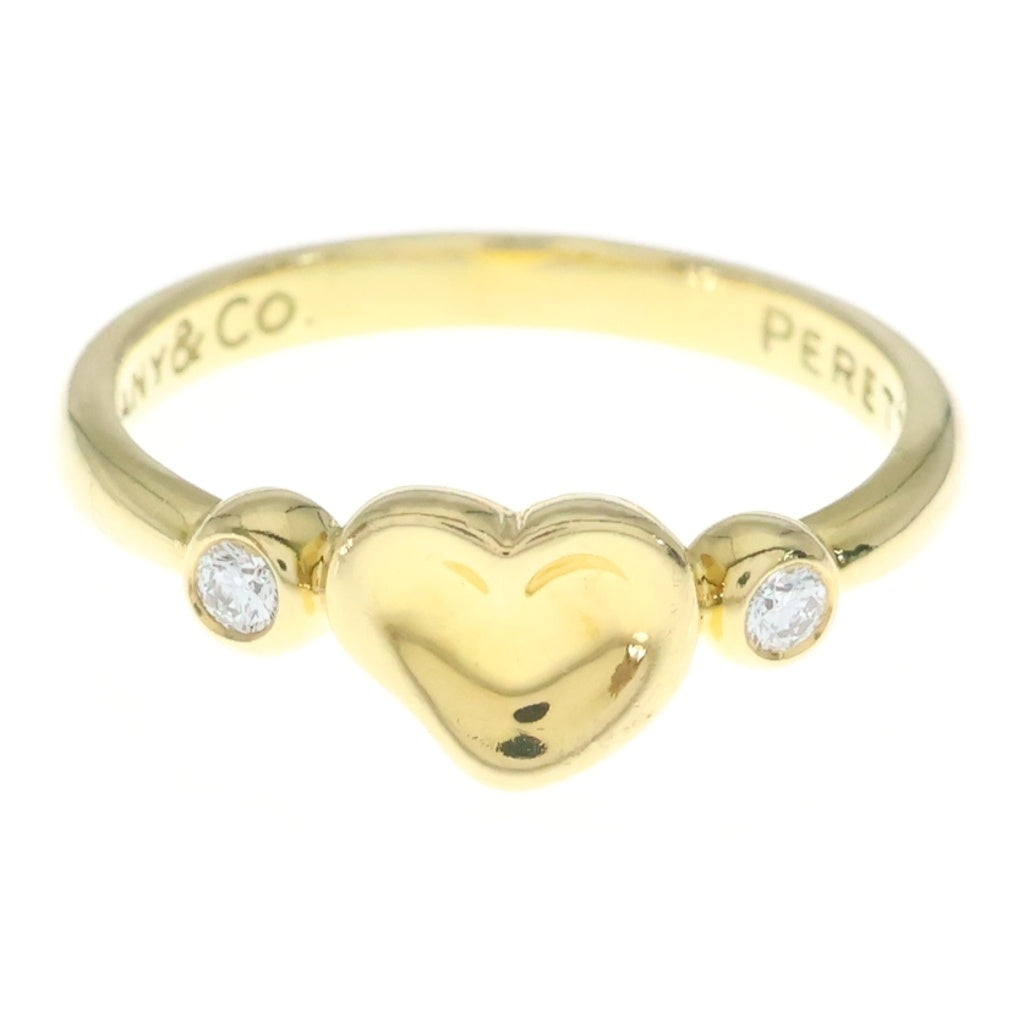 TIFFANY & Co.(ティファニー) K18YG クローズドハート 2Pダイヤモンド リング 指輪 ゴールド レディース