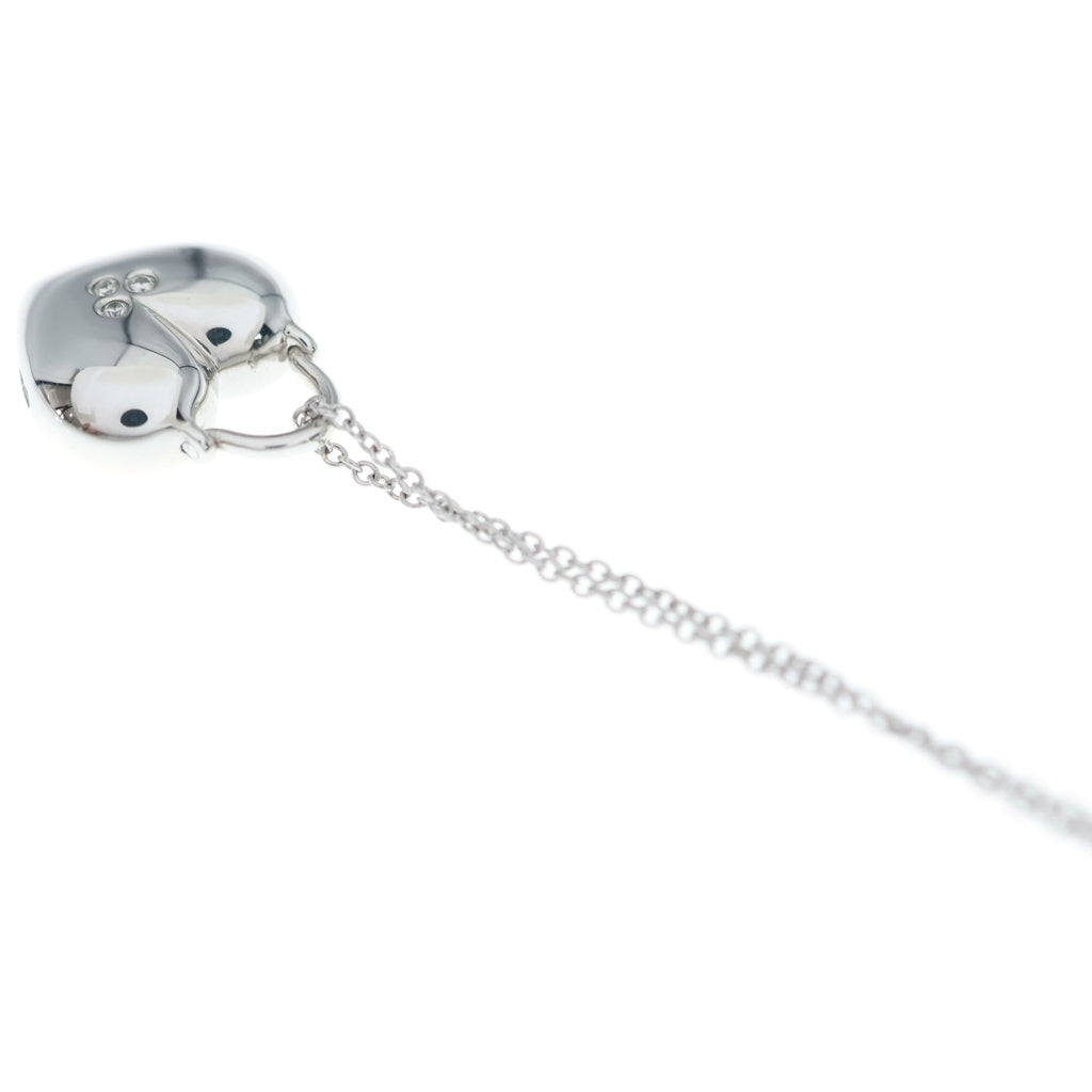 TIFFANY & Co.(ティファニー) K18WG センチメンタル ハート 3Pダイヤ チェーンネックレス ホワイトゴールド レディース