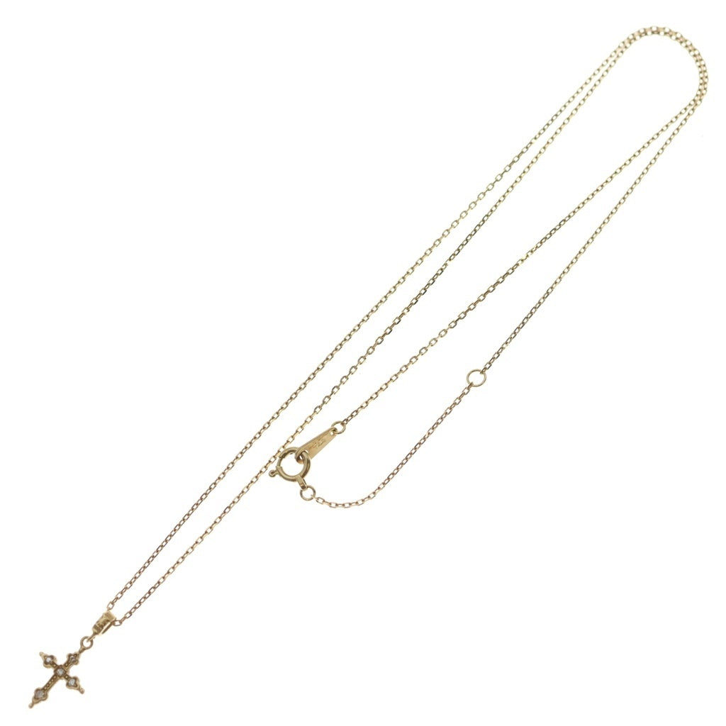 Loree Rodkin(ローリーロドキン) K18YG PETITE GOTHIC CROSS プチゴシッククロス ダイヤ チェーンネックレス ゴールド