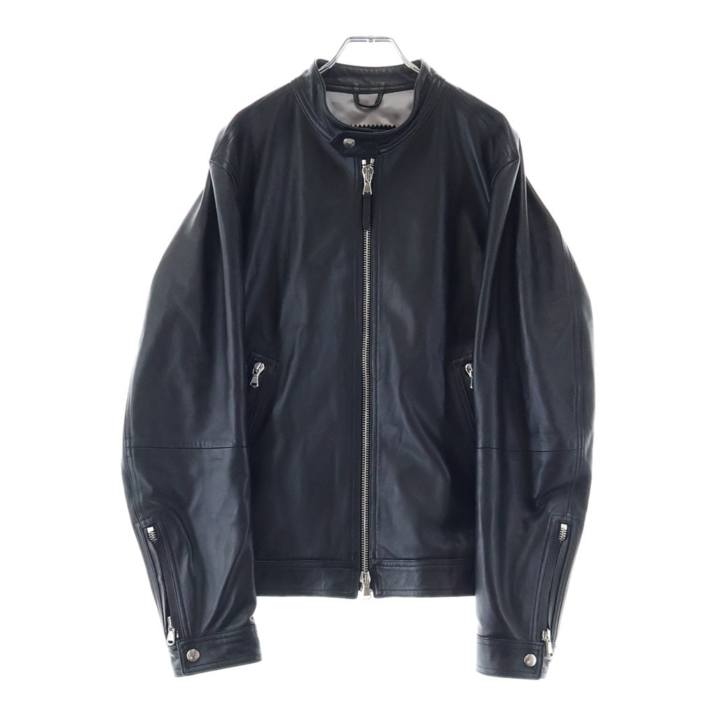 EMMETI(エンメティ) MASSIMO マッシモ レザー ジップアップ ライダースジャケット ブラック