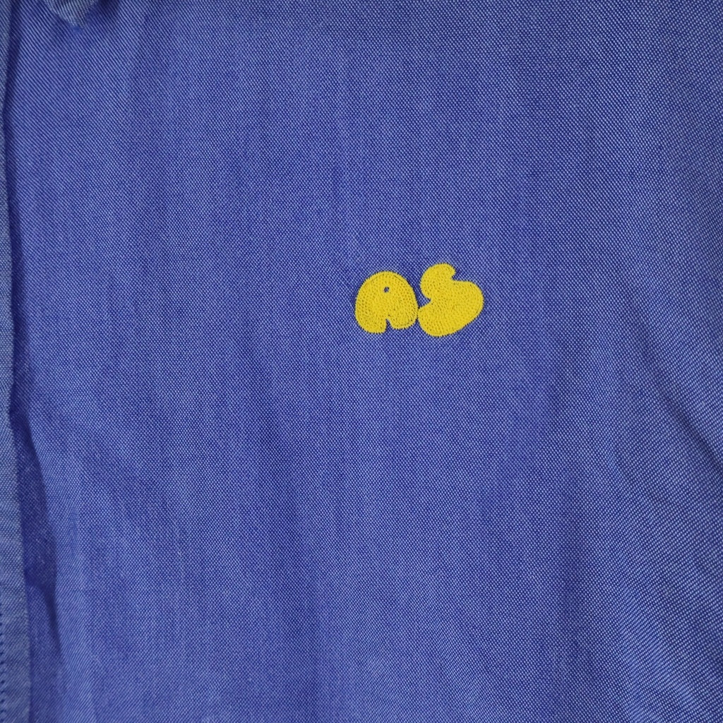 Acne Studios(アクネ ストゥディオズ) 22AW バブルロゴ エンブロイダリー ロングスリーブ 長袖シャツ ブルー