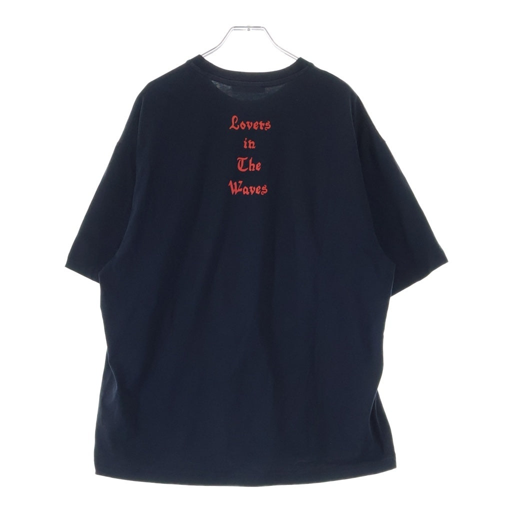 Acne Studios(アクネ ストゥディオズ) グラフィック プリント フェイス ロゴ パッチ クルーネック 半袖Tシャツ カットソー ブラック FN-UX-TSHI000126