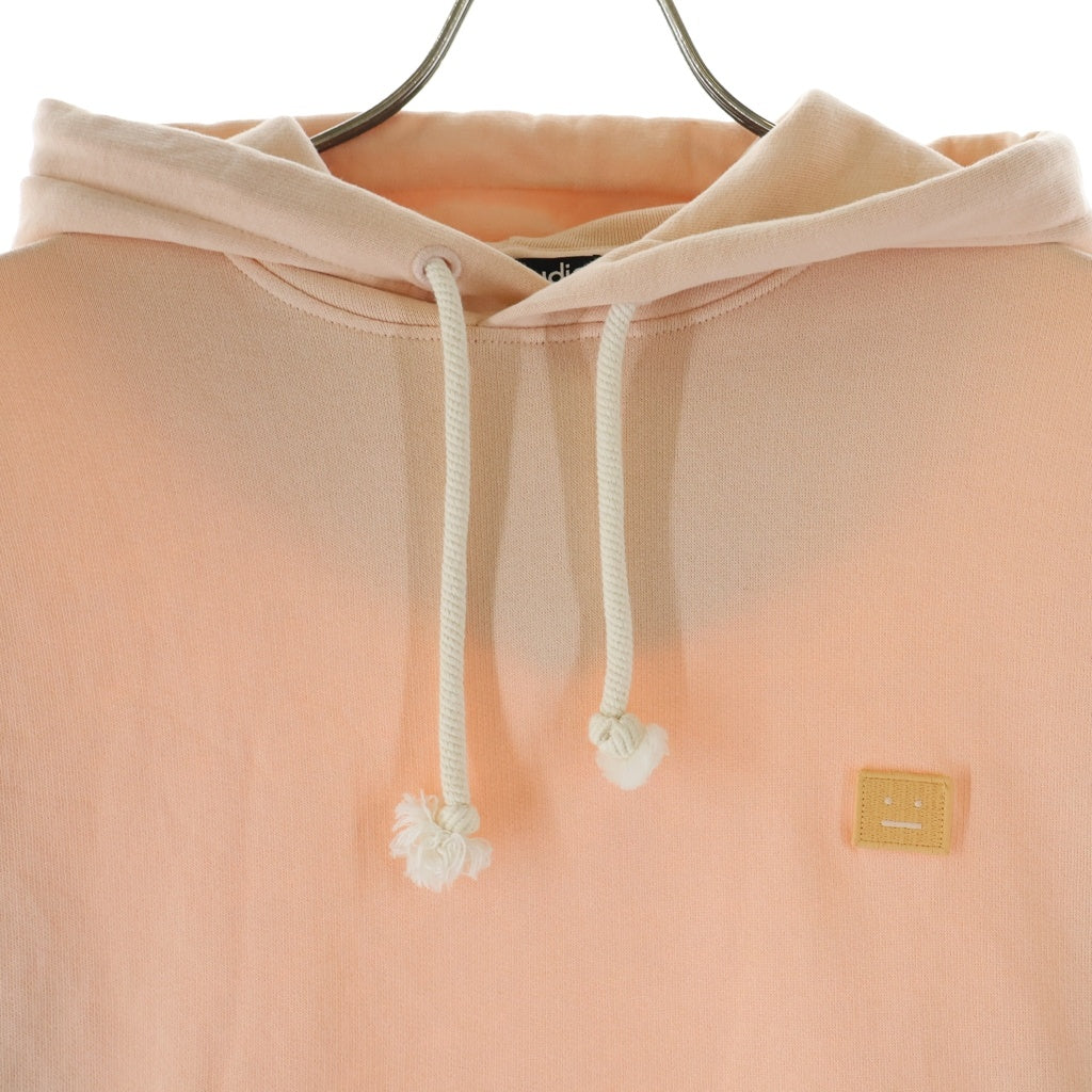 Acne Studios(アクネ ストゥディオズ) フェイス ロゴ パッチ ドローストリング プルオーバー フーデッド スウェット パーカー ピンク FA-UX-SWEA000078
