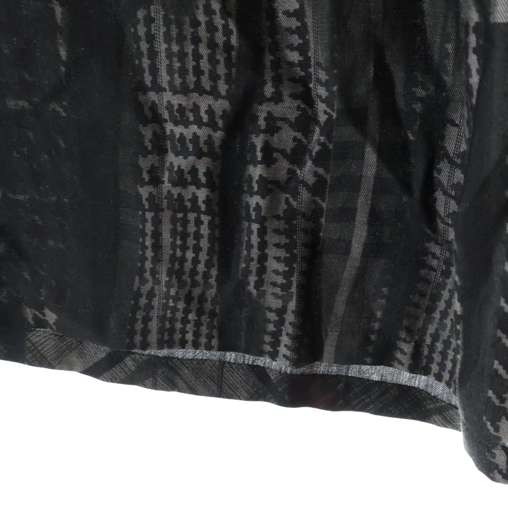 Y's(ワイズ) CU/DUNGAREE TWILL PLAID PRINT GATHER SKIRT ツイル プレイド プリント イージーロングスカート レディース ブラック YV-S07-228