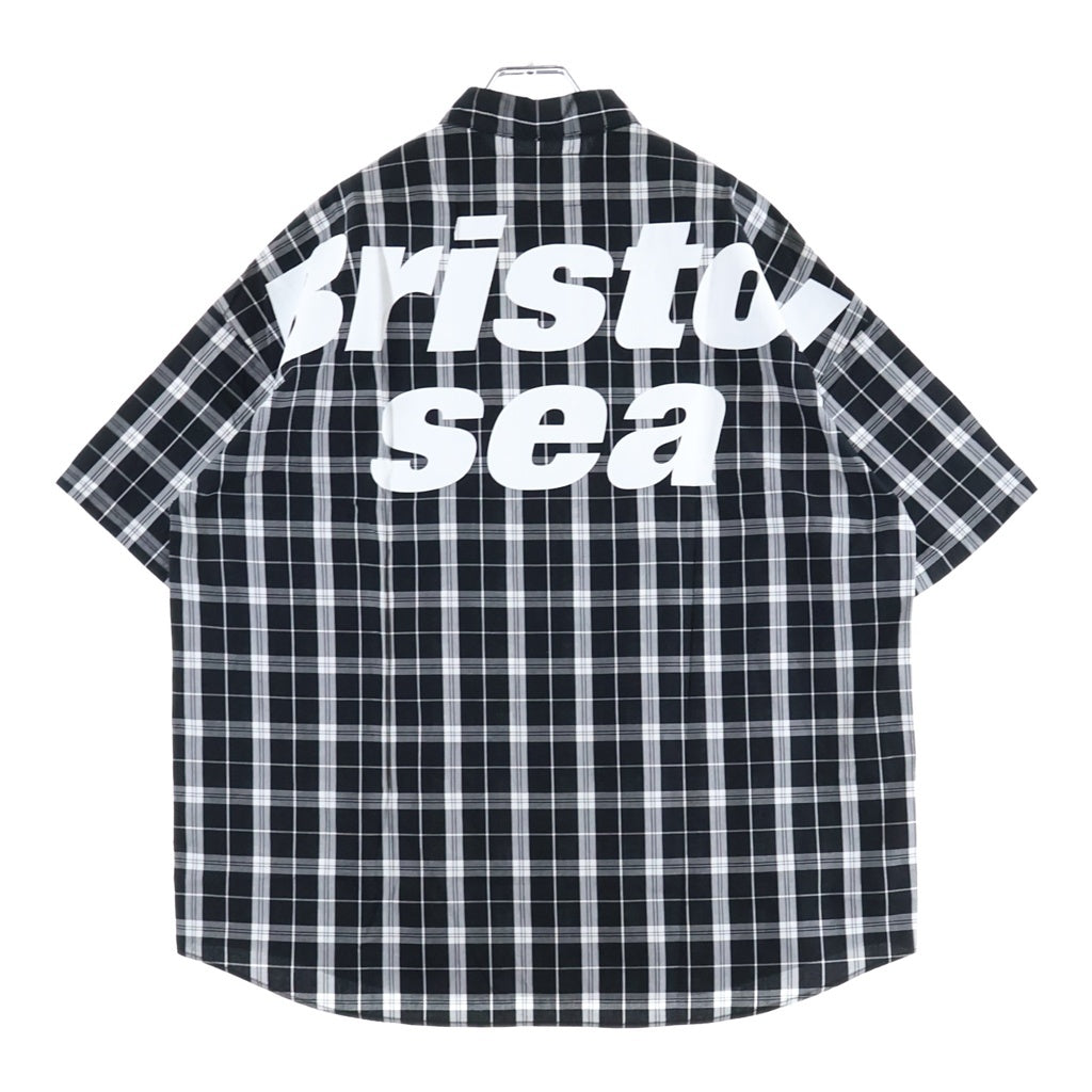 F.C.R.B.(エフシーアールビー) 22SS ×WIND AND BRISTOL SEA S/S BAGGY SHIRT ウィンダンシー チェック柄 バックロゴプリント 半袖バギーシャツ ブラック FCRB-220153