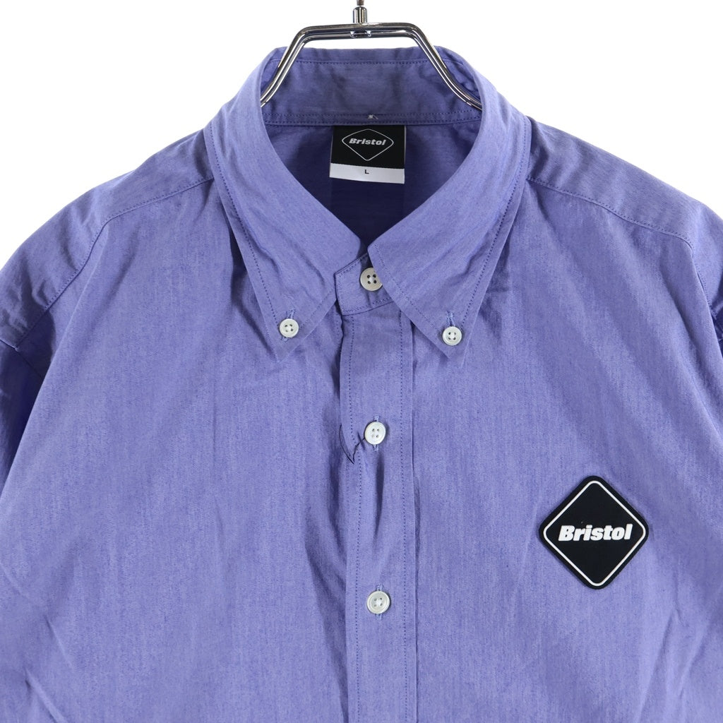 F.C.R.B.(エフシーアールビー) 21SS COOLMAX EMBLEM B.D SHIRT クールマックス 胸ロゴエンブロイダリー 長袖ボタンダウンシャツ ブルー FCRB-210072