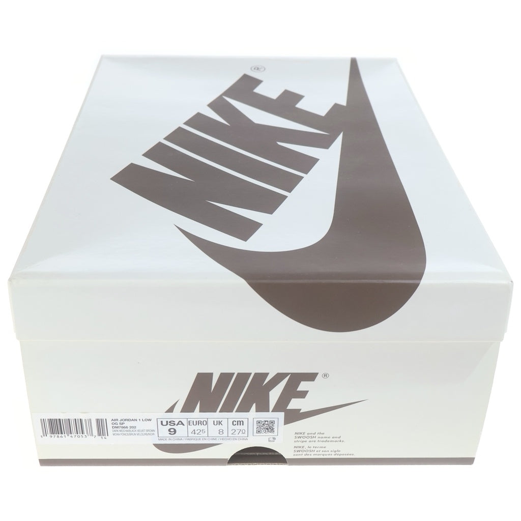 NIKE(ナイキ) ×TRAVIS SCOTT AIR JORDAN 1 LOW OG SP VELVET BROWN トラヴィススコット エアジョーダン1 ローカットスニーカー US9/27cm DM7866-202