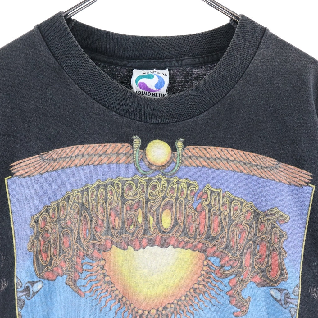 VINTAGE(ヴィンテージ) 90S VINTAGE GRATEFUL DEAD AOXOMOXOA LIQUID BLUE ヴィンテージ USA製 グレイトフルデッド アオクソモクソア 両面プリント クルーネック 半袖Tシャツ カットソー ブラック