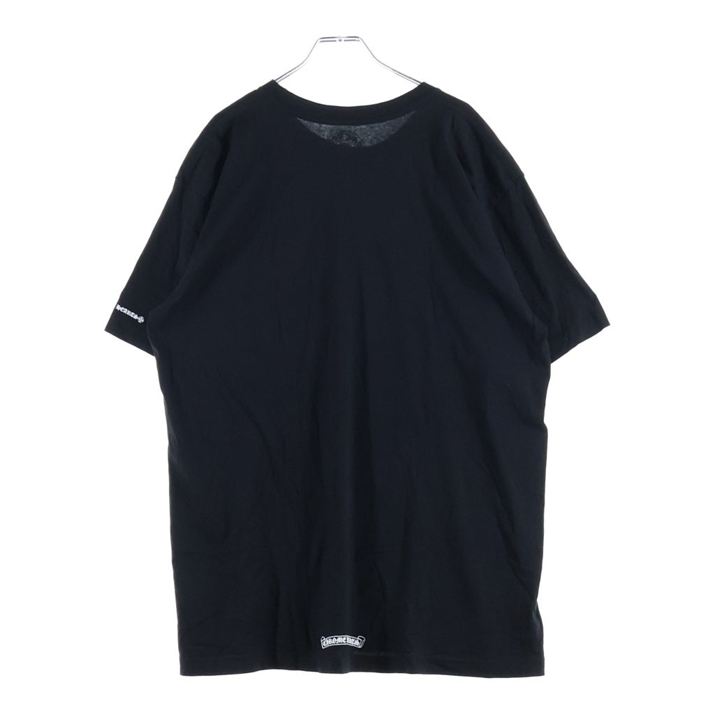CHROME HEARTS(クロムハーツ) NECK LOGO S/S TEE ネックロゴプリント チェストポケット クルーネック半袖Tシャツ カットソー ブラック