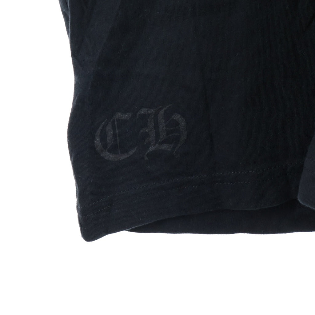 CHROME HEARTS(クロムハーツ) NECK LOGO S/S TEE ネックロゴプリント チェストポケット クルーネック半袖Tシャツ カットソー ブラック