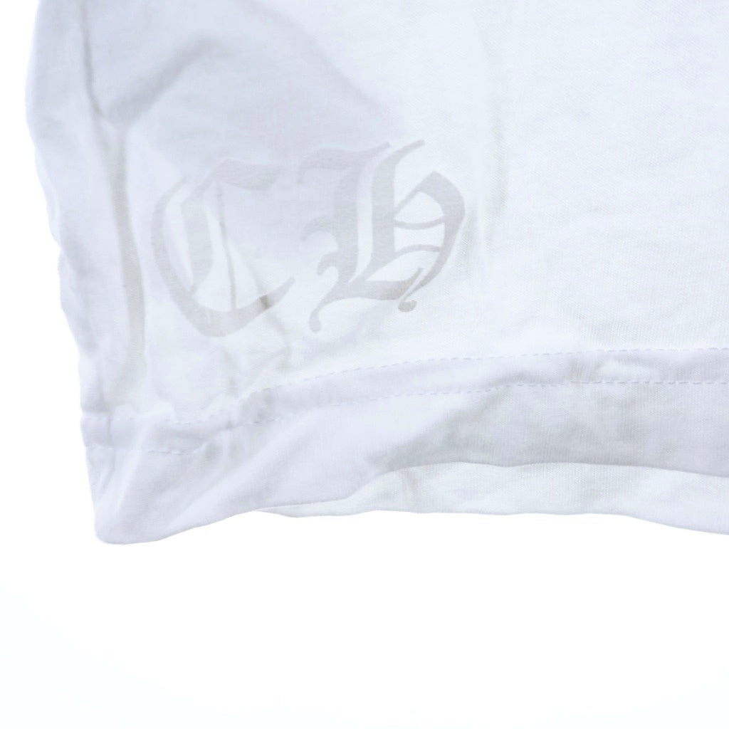 CHROME HEARTS(クロムハーツ) SCROLL LABEL S/S TEE スクロールラベル チェストポケット バックロゴプリント クルーネック半袖Tシャツ カットソー ホワイト