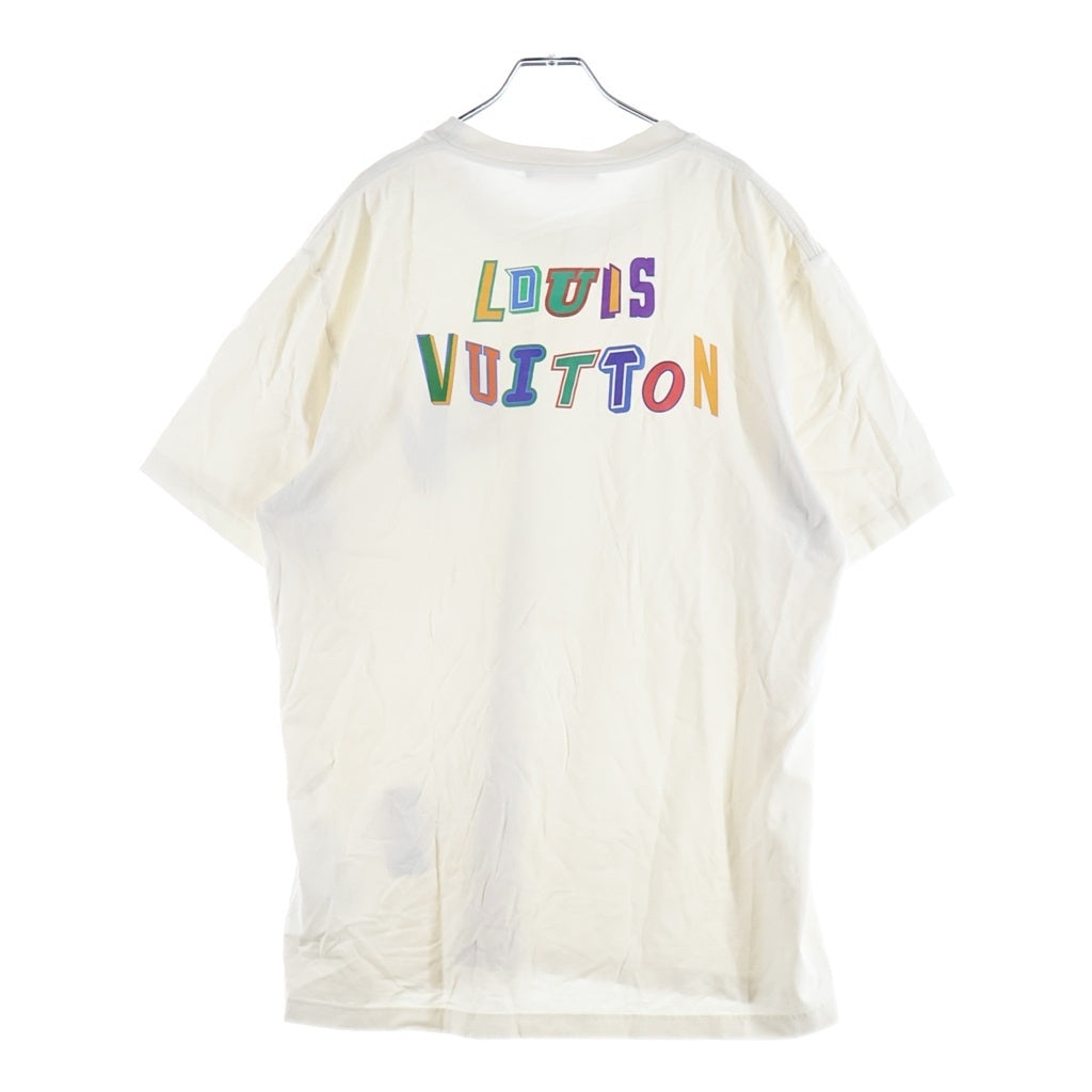 LOUIS VUITTON(ルイヴィトン) 21SS ×NBA ヴァージルアブロー期 両面プリント ロゴエンブロイダリー クルーネック半袖Tシャツ カットソー アイボリー RM212M DT3 HLY20W