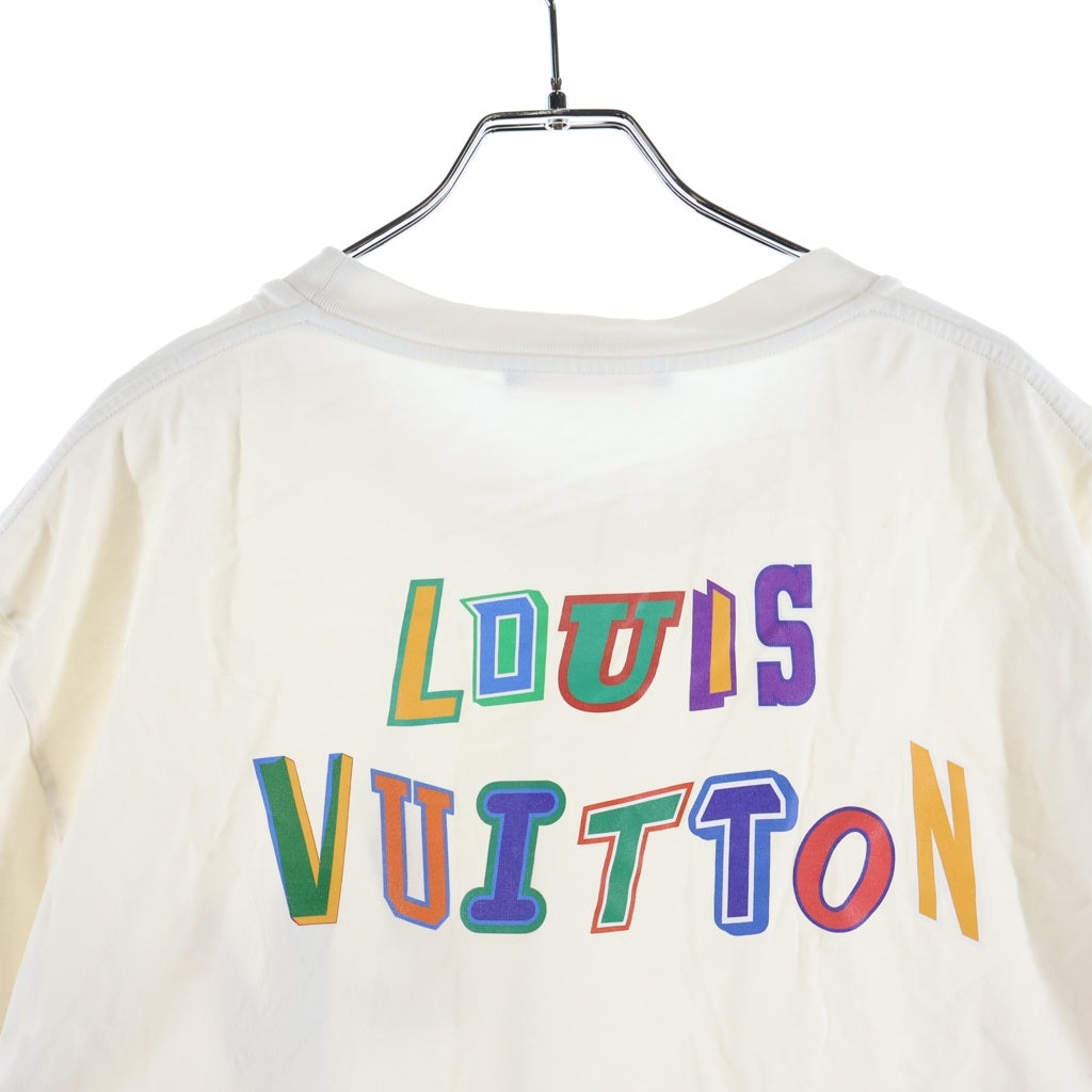LOUIS VUITTON(ルイヴィトン) 21SS ×NBA ヴァージルアブロー期 両面プリント ロゴエンブロイダリー クルーネック半袖Tシャツ カットソー アイボリー RM212M DT3 HLY20W