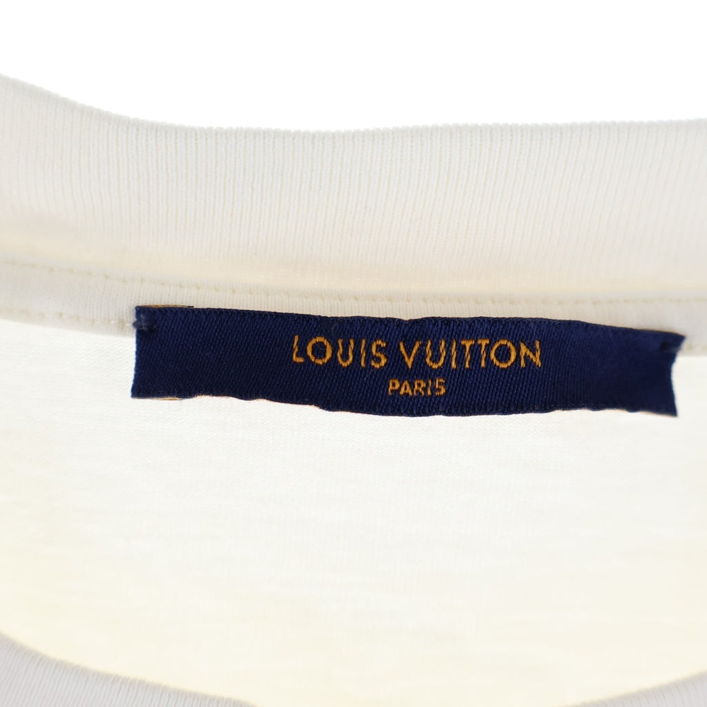 LOUIS VUITTON(ルイヴィトン) 21SS ×NBA ヴァージルアブロー期 両面プリント ロゴエンブロイダリー クルーネック半袖Tシャツ カットソー アイボリー RM212M DT3 HLY20W