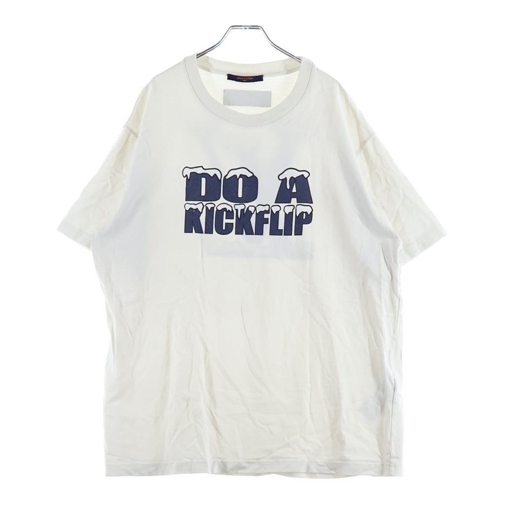 LOUIS VUITTON(ルイヴィトン) 22SS DO A KICKFLIP キックフリップ 両面プリント インサイドアウト クルーネック半袖Tシャツ カットソー ホワイト RM221 NPL HMY98W