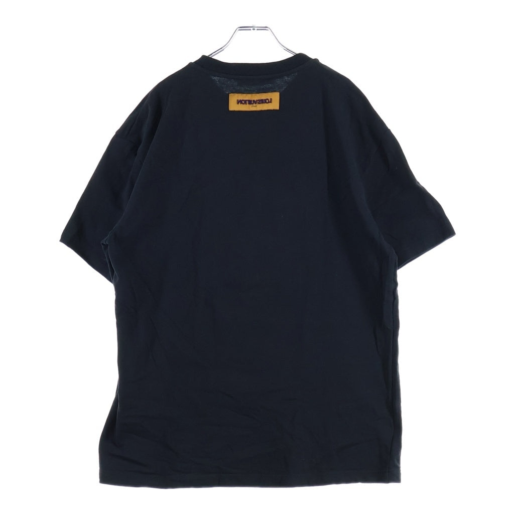 LOUIS VUITTON(ルイヴィトン) 24SS フロントロゴ パール エンブロイダードシグネチャー クルーネック半袖Tシャツ カットソー ブラック RM241 NPL HQY71W