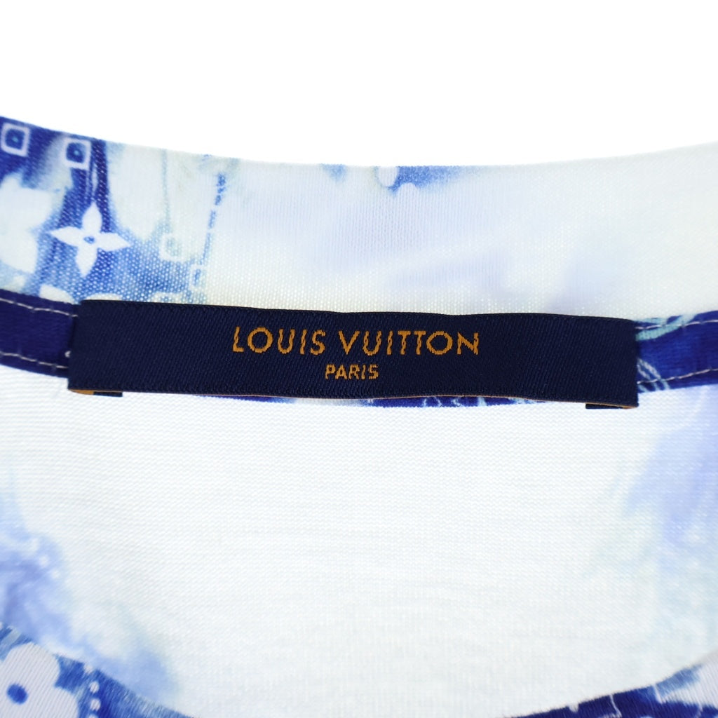 LOUIS VUITTON(ルイヴィトン) 22AW モノグラム バンダナプリント クルーネック半袖Tシャツ カットソー ブルー/ホワイト RM222M NPG HNY26W