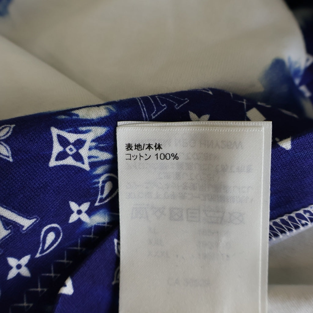 LOUIS VUITTON(ルイヴィトン) 22AW モノグラム バンダナプリント クルーネック半袖Tシャツ カットソー ブルー/ホワイト RM222M NPG HNY26W