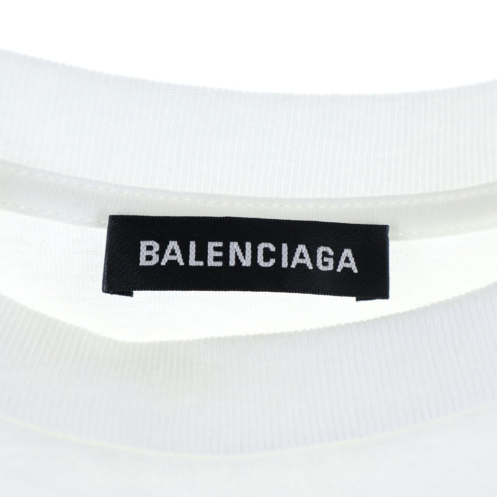 BALENCIAGA(バレンシアガ) 19AW SIGNATURE LOGO TEE シグネチャーロゴプリント クルーネック半袖Tシャツ カットソー ホワイト 583214 TFV63