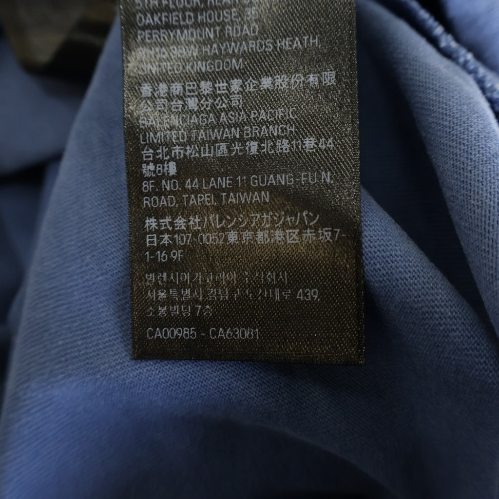 BALENCIAGA(バレンシアガ) 23SS TAPE TYPE T-Shirt テープロゴ 両面プリント ダメージ加工 クルーネック半袖Tシャツ カットソー ブルー 739784 T0VA9