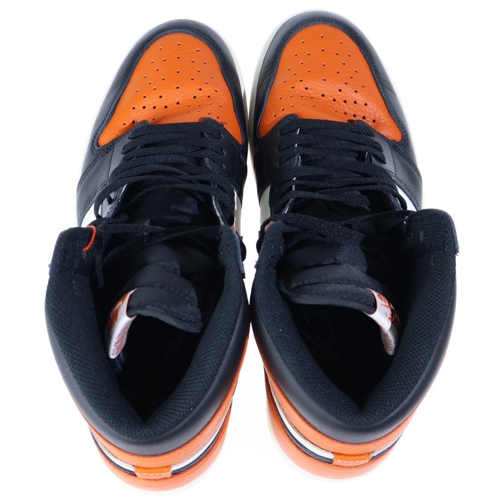 NIKE(ナイキ) AIR JORDAN 1 RETRO HIGH OG SHATTERED BACKBOARD エアジョーダン レトロ シャッタード バックボード ハイカットスニーカー オレンジ/ブラック US12.5/30.5cm DZ5485-008