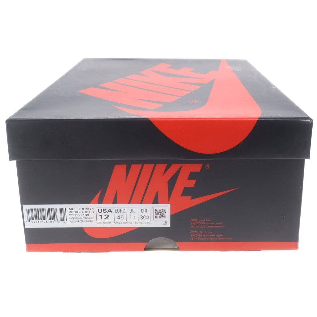 NIKE(ナイキ) AIR JORDAN 1 HIGH OG BLEACHED CORAL エアジョーダン ブリーチド コーラル ハイカットスニーカー ブラック/グレー US12/30cm 555088-108
