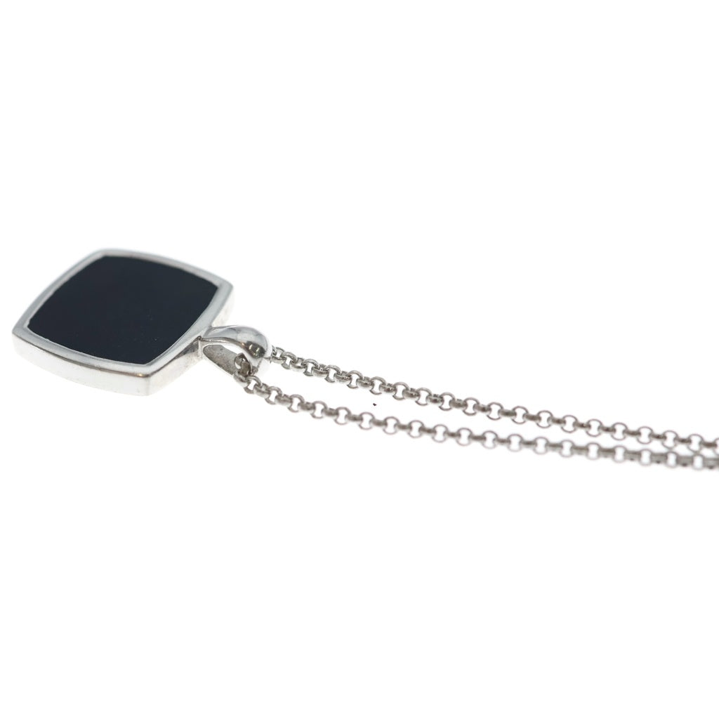 TOMWOOD(トムウッド) CUSHION PENDANT ONYX クッション オニキス ペンダント チェーンネックレス シルバー レディース