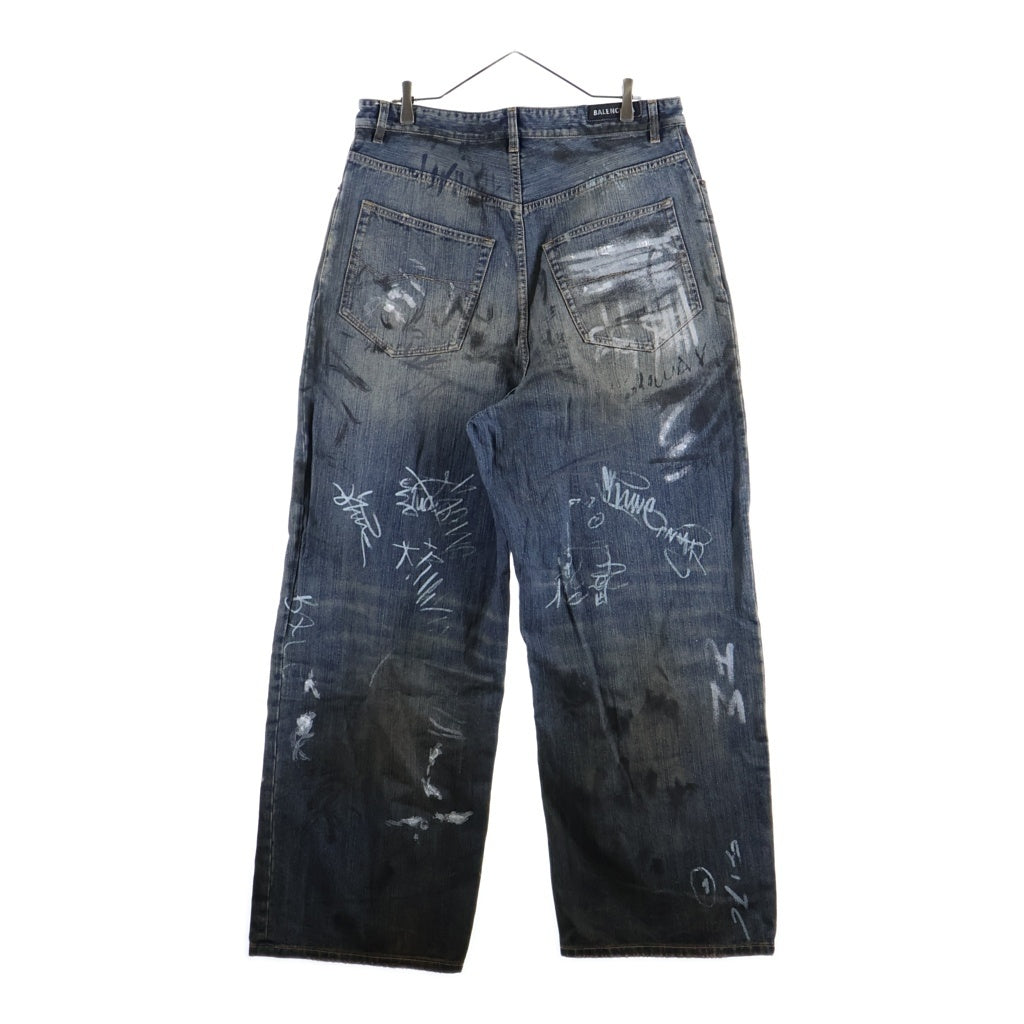 BALENCIAGA(バレンシアガ) 23SS GRAFFITI BAGGY グラフィティ バギーデニムパンツ ワイドパンツ インディゴ 745223 TNW65