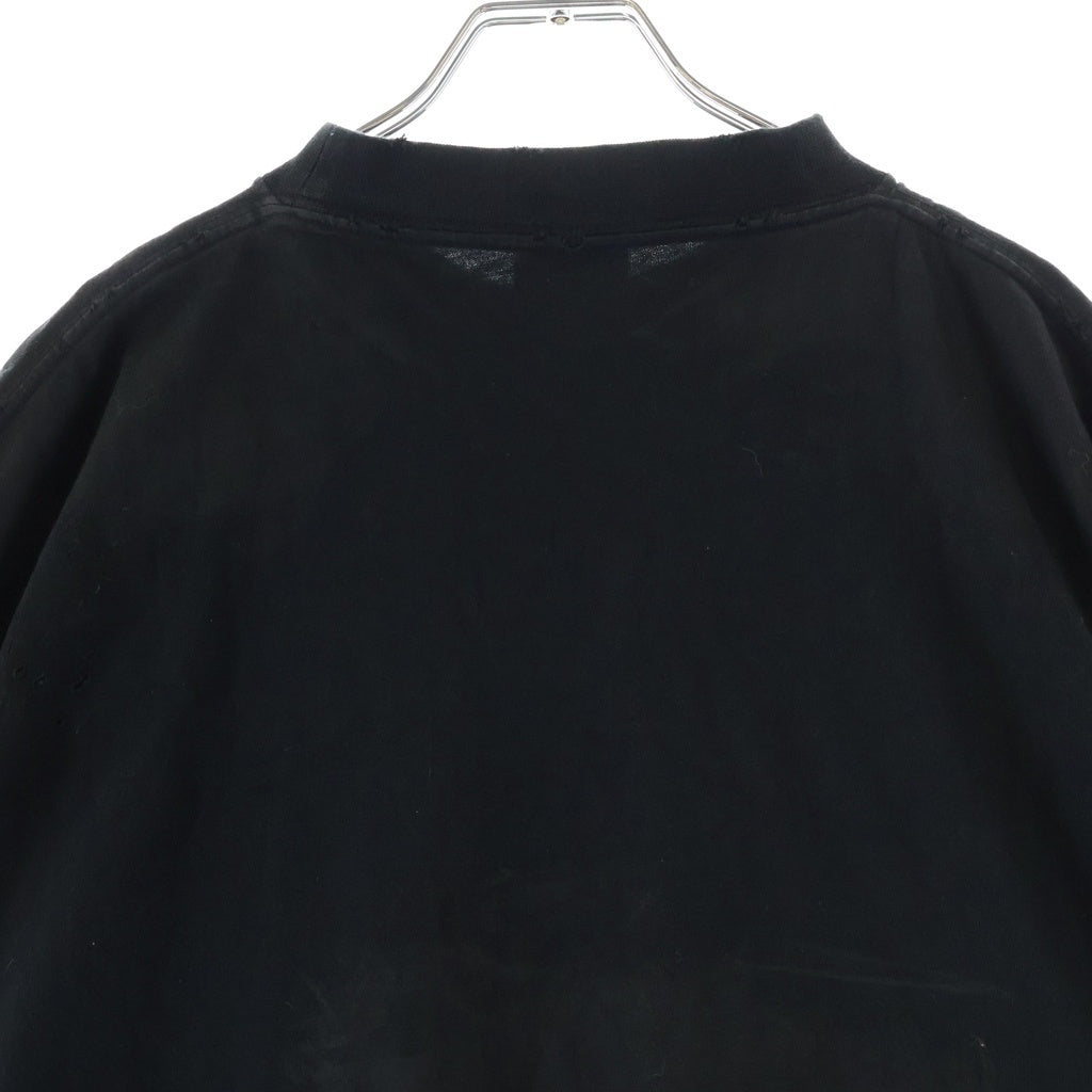 BALENCIAGA(バレンシアガ) 23SS SKATER OVERSIZED T-SHIRT スケーター クラッシュダストワッペン加工Tシャツ 半袖クルーネックカットソー ブラック 739028 TOVN2