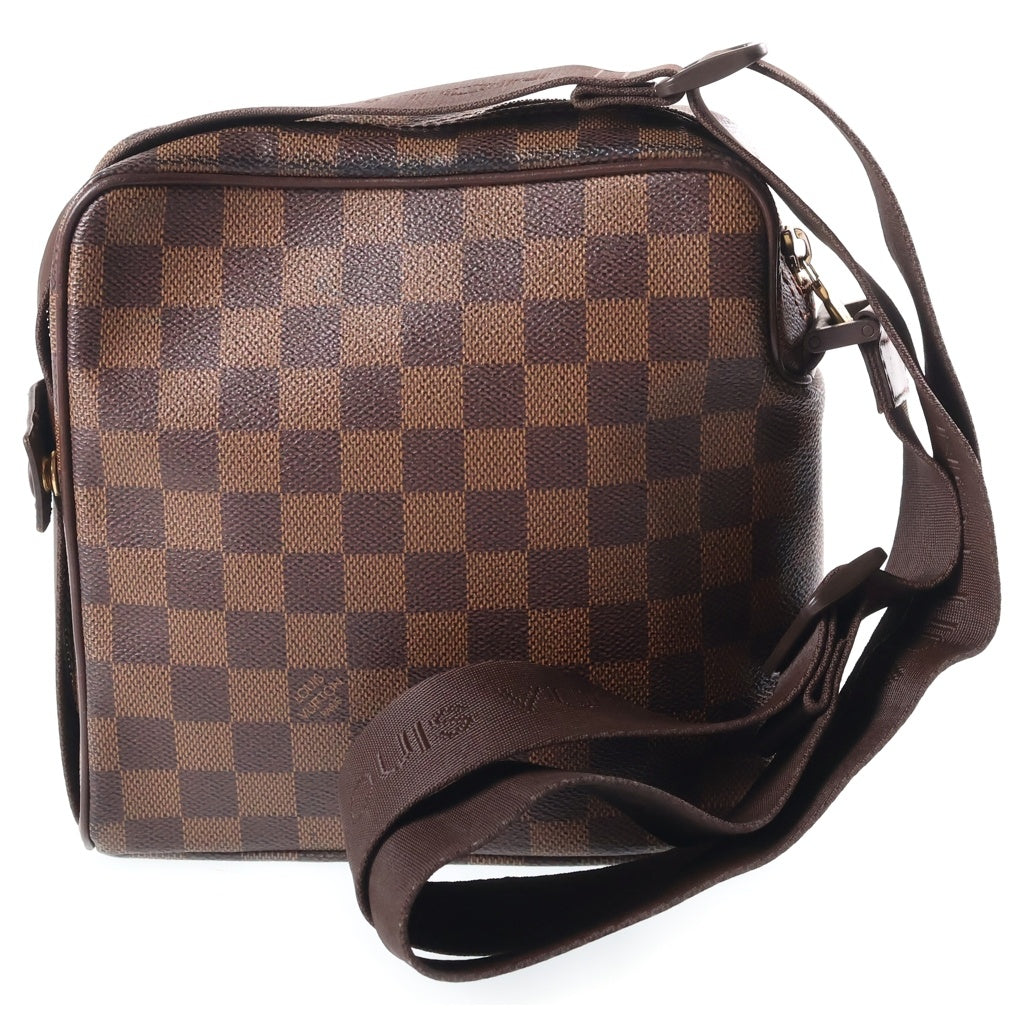 LOUIS VUITTON(ルイヴィトン) ダミエ オラフPM ショルダーバッグ ブラウン レザー×PVC ゴールド金具 N41442 MI2087
