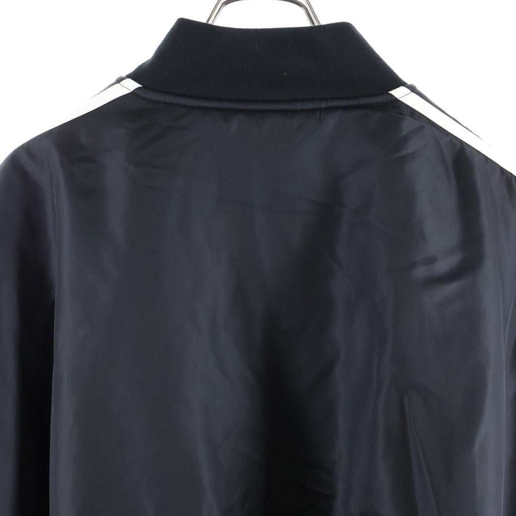BALENCIAGA(バレンシアガ) 23SS ×ADIDAS SIDE LINE BOMBER JACKET アディダス サイドスリーライン ボンバージャケット MA-1 ジップアップブルゾン ブラック 725335 TNO27