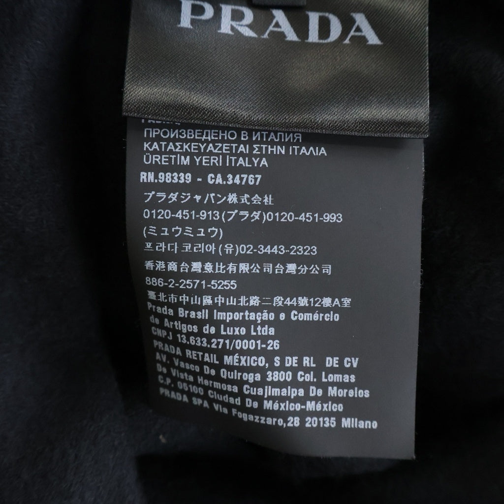 PRADA(プラダ) トライアングルロゴ カシミヤ混 ウールブレンドシャケット ブルゾン ブラック SGB832