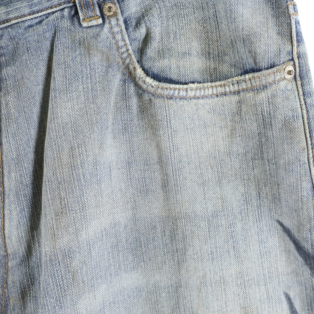 BALENCIAGA(バレンシアガ) 24AW Y2K STRETCHED KNEE BAGGY JEAN トライバルプリント バギーデニムパンツ インディゴ 809360 TRW77