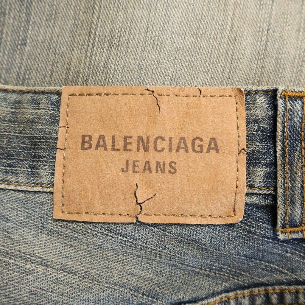 BALENCIAGA(バレンシアガ) 24AW Y2K STRETCHED KNEE BAGGY JEAN トライバルプリント バギーデニムパンツ インディゴ 809360 TRW77